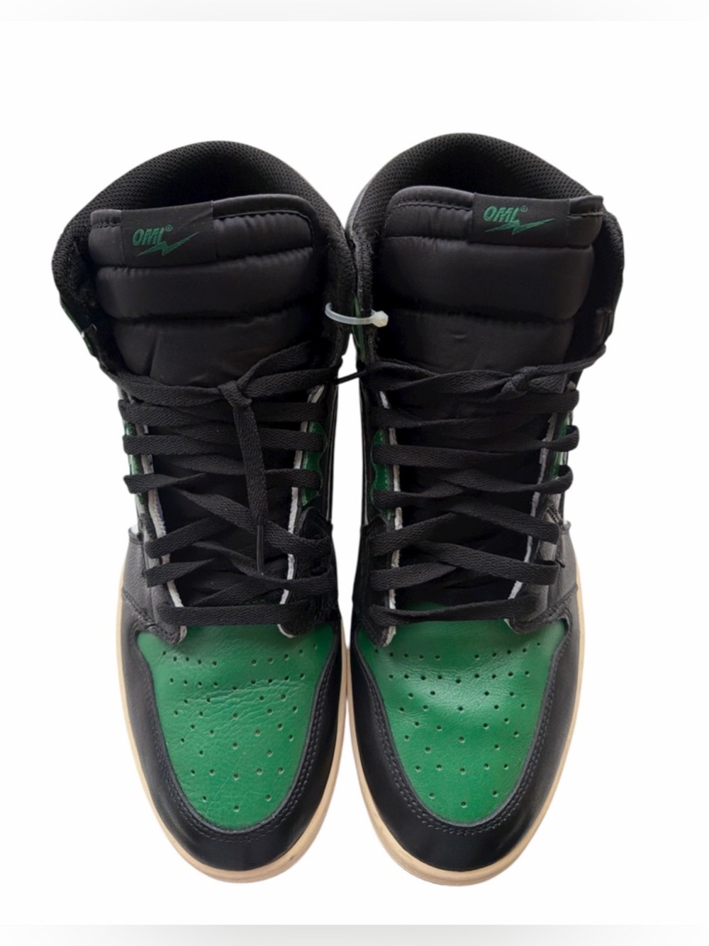 High-Top Men's Sneakers in Black and Green